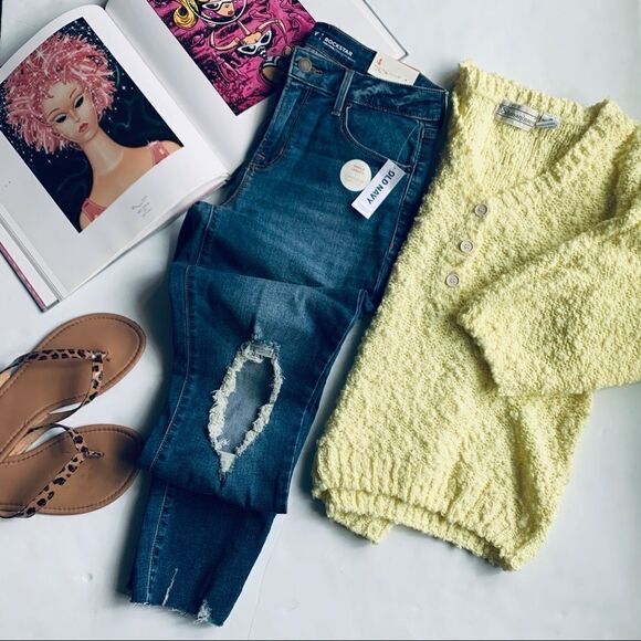 Old Navy Rockstar Super Skinny Ankle Distressed Size 4 - Picture 2 of 13